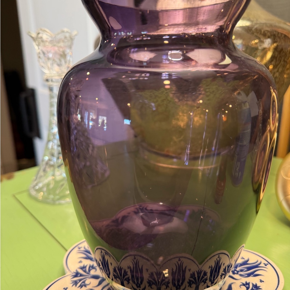 Hand Blown Purple Vase- Gorgeous Design